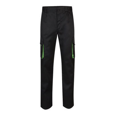 VL HYPNOS. Calças bicolor em sarja multibolsos (200g/m²), em algodão (35) e poliéster (65)