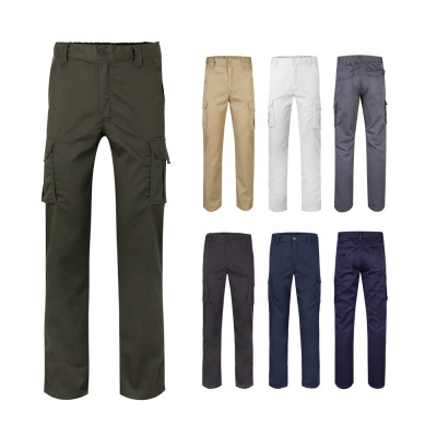 VL PAN. Calças stretch multibolsos (290g/m²), em algodão (46), EME (38) e poliéster (16)