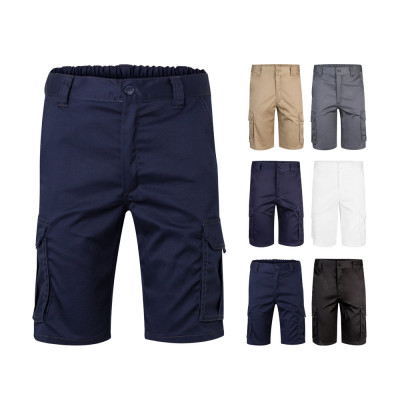 VL HEBE. Bermudas stretch multibolsos (240g/m²), em algodão (46), EME (38) e poliéster (16)