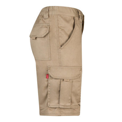 VL HEBE. Bermudas stretch multibolsos (240g/m²), em algodão (46), EME (38) e poliéster (16)