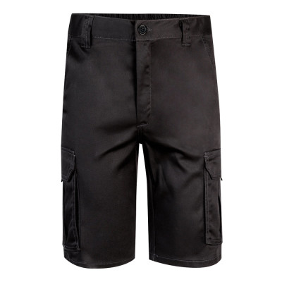 VL HEBE. Bermudas stretch multibolsos (240g/m²), em algodão (46), EME (38) e poliéster (16)