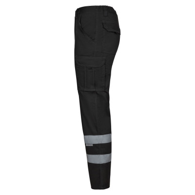 VL DIONYSUS. Calças stretch multibolsos (240g/m²), em algodão (46), EME (38) e poliéster (16)