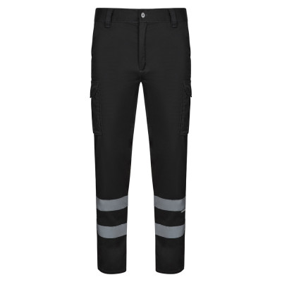 VL DIONYSUS. Calças stretch multibolsos (240g/m²), em algodão (46), EME (38) e poliéster (16)