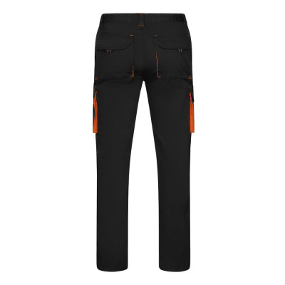 VL FIDES. Calças stretch bicolor multibolsos (240g/m²), em algodão (46), EME (38) e poliéster (16)