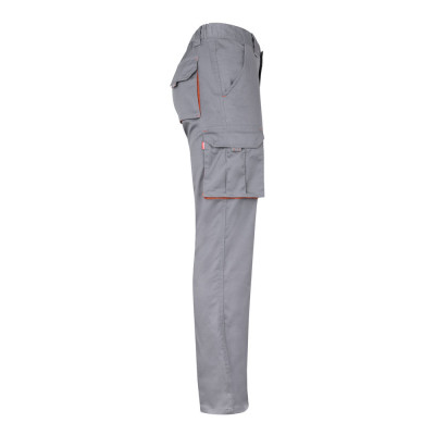 VL FIDES. Calças stretch bicolor multibolsos (240g/m²), em algodão (46), EME (38) e poliéster (16)
