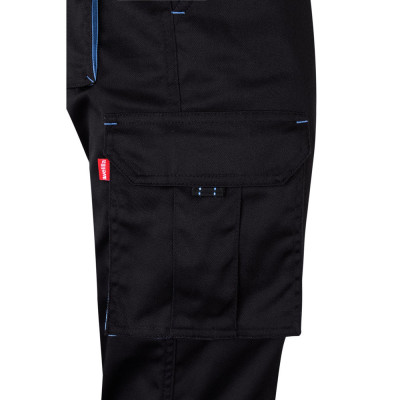 VL FIDES. Calças stretch bicolor multibolsos (240g/m²), em algodão (46), EME (38) e poliéster (16)