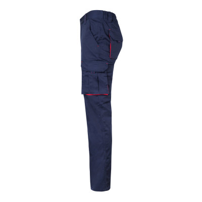 VL FIDES. Calças stretch bicolor multibolsos (240g/m²), em algodão (46), EME (38) e poliéster (16)