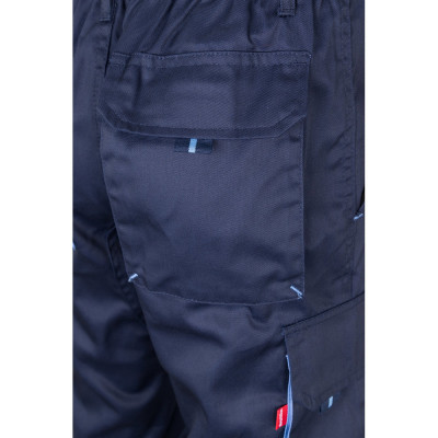 VL FIDES. Calças stretch bicolor multibolsos (240g/m²), em algodão (46), EME (38) e poliéster (16)