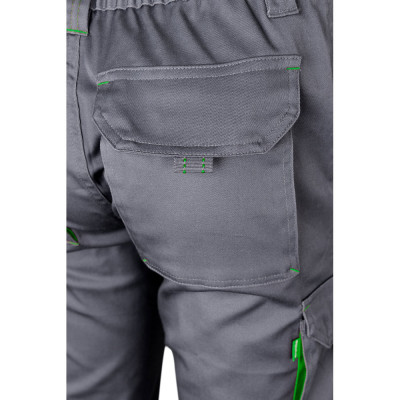 VL FIDES. Calças stretch bicolor multibolsos (240g/m²), em algodão (46), EME (38) e poliéster (16)