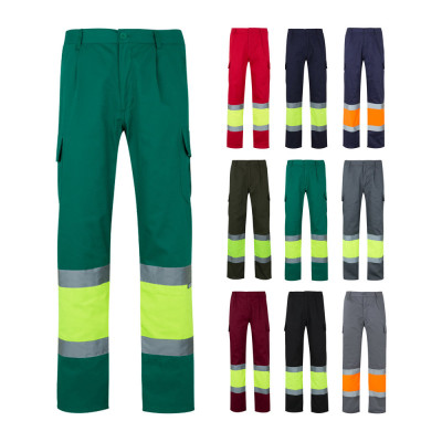 VL POSEIDON LARGE. Calças bicolor em sarja multibolsos (210g/m²), em algodão (20) e poliéster (80)