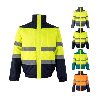 VL JUPITER. Two-tone padded jacket (180g/m²) in polyester (100), with PU coating