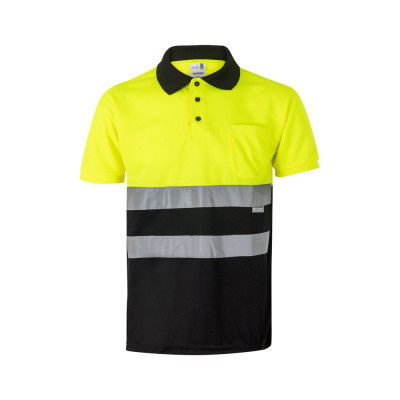 VL CUPID LARGE. Two-tone bird-eye polo shirt (160g/m²) with short sleeves, in polyester (100)