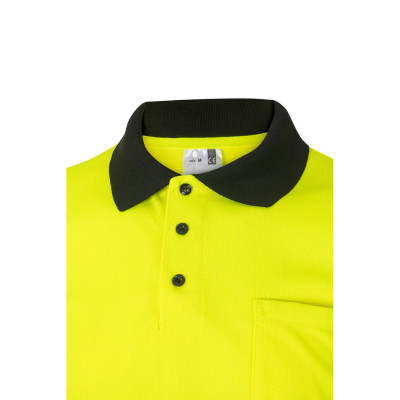 VL CUPID LARGE. Two-tone bird-eye polo shirt (160g/m²) with short sleeves, in polyester (100)