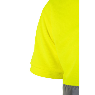 VL CUPID LARGE. Two-tone bird-eye polo shirt (160g/m²) with short sleeves, in polyester (100)