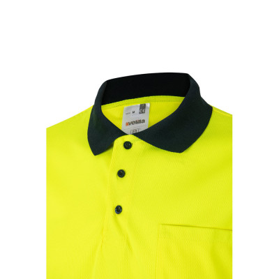 VL CUPID LARGE. Two-tone bird-eye polo shirt (160g/m²) with short sleeves, in polyester (100)