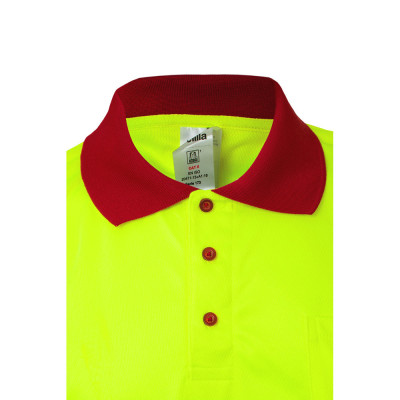 VL CUPID LARGE. Two-tone bird-eye polo shirt (160g/m²) with short sleeves, in polyester (100)