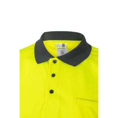 VL CUPID LARGE. Two-tone bird-eye polo shirt (160g/m²) with short sleeves, in polyester (100)