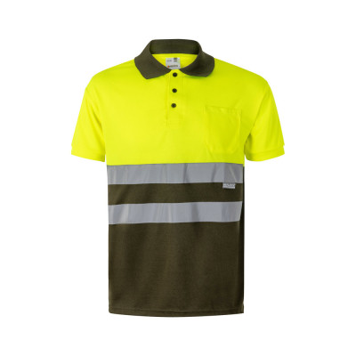 VL CUPID LARGE. Two-tone bird-eye polo shirt (160g/m²) with short sleeves, in polyester (100)