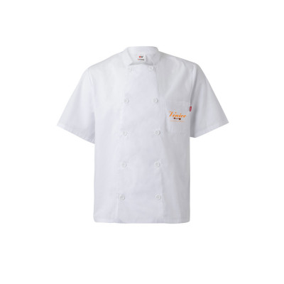 VL DURGA. Jaleca de cozinha de popelina (110g/m²) de manga curta, em algodão (35) e poliéster (65)