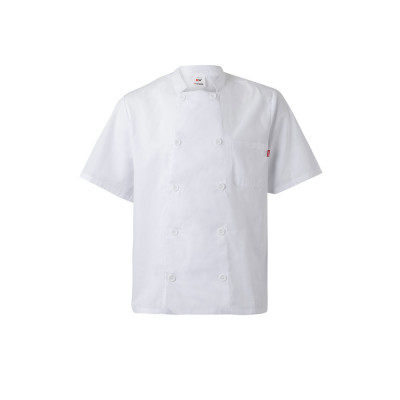 VL DURGA. Jaleca de cozinha de popelina (110g/m²) de manga curta, em algodão (35) e poliéster (65)
