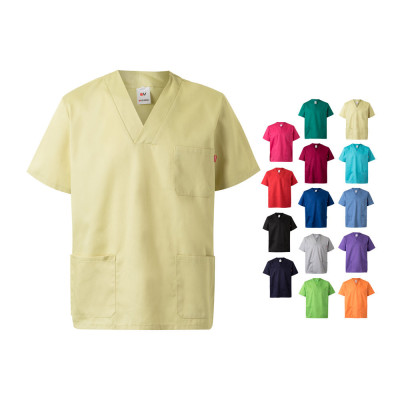 VL ILLAPA. Twill tunic (190g/m²) with short sleeves, in polyester (65) and cotton (35)