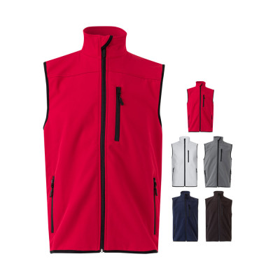 VL VARUNA. Soft shell vest (280g/m²), with polar lining, in polyester (94) and elastane (6)