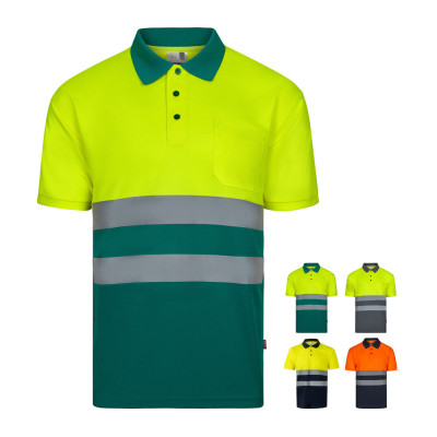 VL FORTUNA. Bird-eye polo shirt (140g/m²) with short sleeves, in polyester (100)
