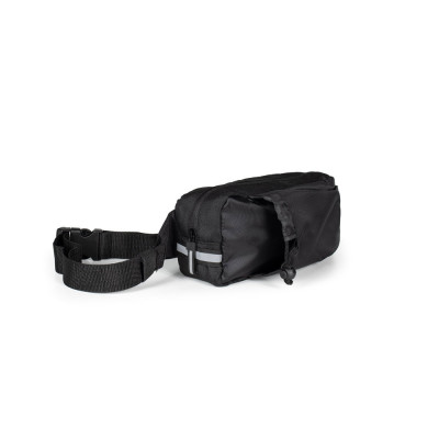 DELFOS POUCH SHINY. Bolsa de cintura em poliéster reciclado 300D (acabamento brilhante) e poliéster reciclado 600D com elementos