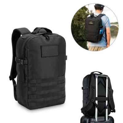 EDINBURGH BPACK. Mochila estilo militar em poliéster reciclado 600D, de alta densidade e forro em poliéster reciclado 210D 17'3