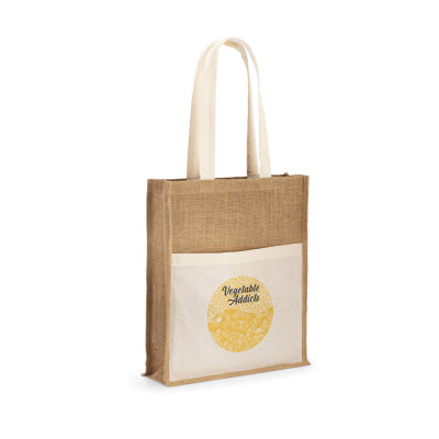 BRAGA. Saco em juta (240 g/m²) e bolso em 100 algodão (140 g/m²)