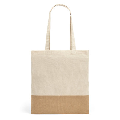 MERCAT. Saco 100 algodão (160 g/m²) com detalhes em imitação de juta