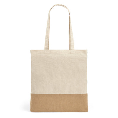 MERCAT. Saco 100 algodão (160 g/m²) com detalhes em imitação de juta