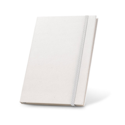 MILKY. Bloco de notas A5 com capa rígida em papel 100 reciclado