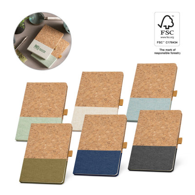 KLEE. A5 notebook in cork and linen with lined sheets