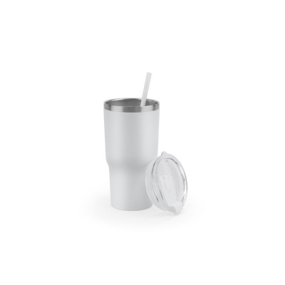 JOYNER M. Compact stainless steel travel cup (91 recycled) with vacuum insulated double wall and matt finish 600 mL
