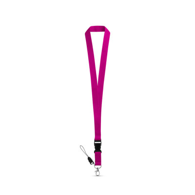 ANQUETIL. Lanyard em poliéster com mosquetão em metal