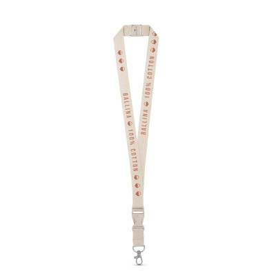 BALLINA. 100 cotton lanyard with metal carabiner