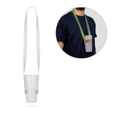 BRADFORD. SET Lanyard SUBLIMATION Long II (20 mm) Duo in recycled polyester (100 rPET) with sublimation lanyard Cup Holder