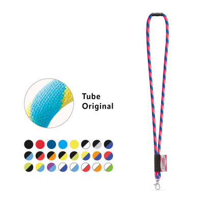 WISBECH. SET Lanyard TUBE Long (Ø 7 mm) with Hook Trigger Snap 9 mm and safety lock Ø 7 mm