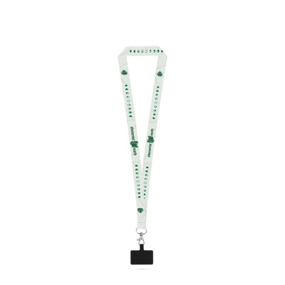 EPSOM. SET Lanyard SUBLIMATION Long II (20 mm) in recycled polyester (100 rPET) with Hook Trigger Snap 20 mm and phone holder