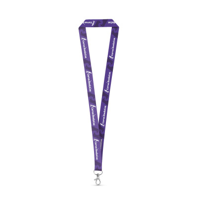 WINDSOR. SET Lanyard SUBLIMATION Long II (20 mm) em poliéster reciclado (100 rPET) com mosquetão de gatilho 20 mm