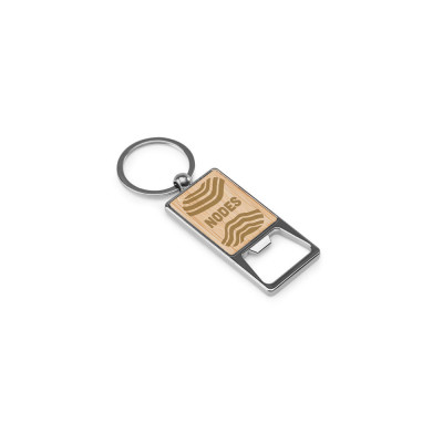 SYLVESTER. Rectangular iron keychain with bottle opener
