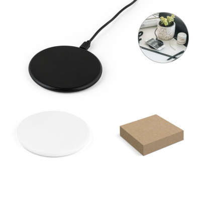 SOVERY. Carregador wireless rápido 10W em ABS reciclado (100 rABS)