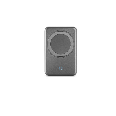 WARSHEL 10. Power bank magnética 10'000 mAh com carregador wireless super rápido 15W em ABS reciclado (100 rABS) com suporte