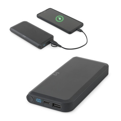 BECKER 10. 10.000 mAh power bank in recycled ABS (100 rABS) with 15W superfast wireless charger