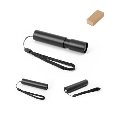 BRUCE. Rechargeable flashlight made from recycled aluminum (100 rAL) with 30 mm extendable tip