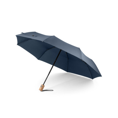 RIVER. Guarda-chuva em poliéster reciclado (100 rPET) 190T pongee dobrável com abertura e fecho automáticos